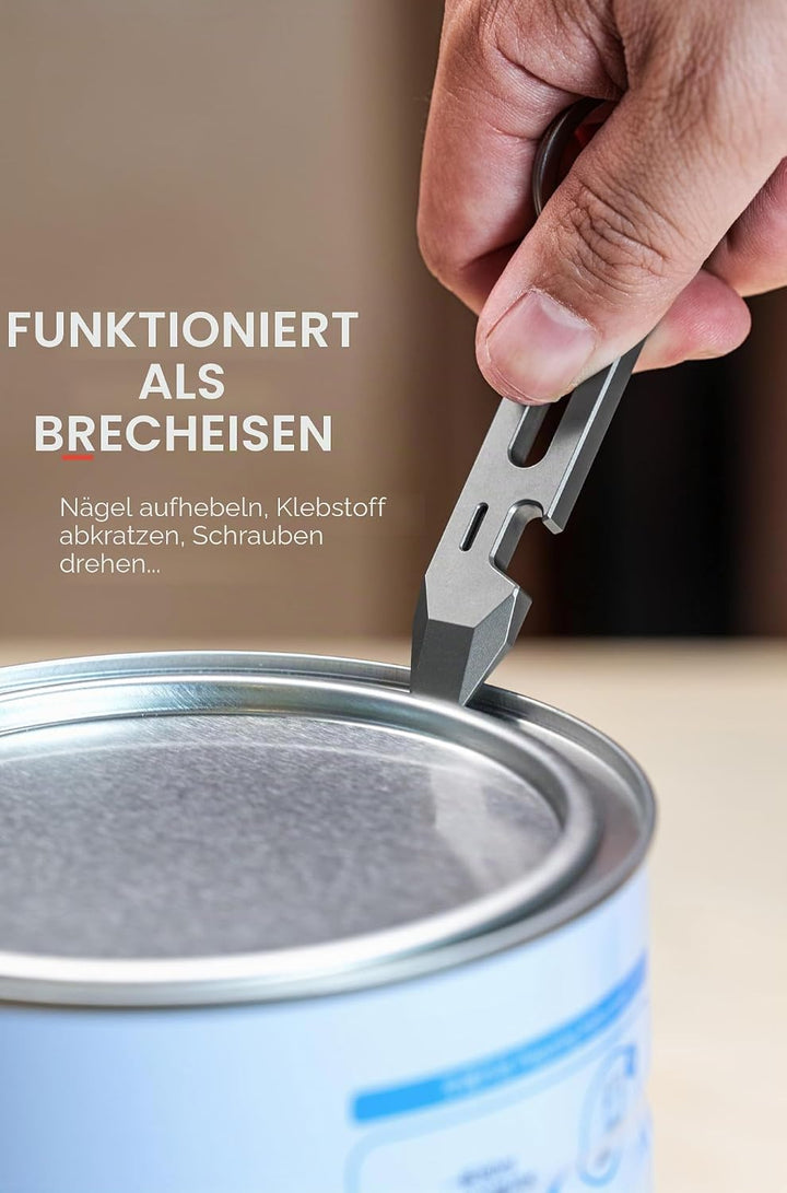 KEEPO LINK Titan EDC Brecheisen Multitool, 4-in-1 Hebelwerkzeug mit Flaschenöffner, Sechskantschlüss