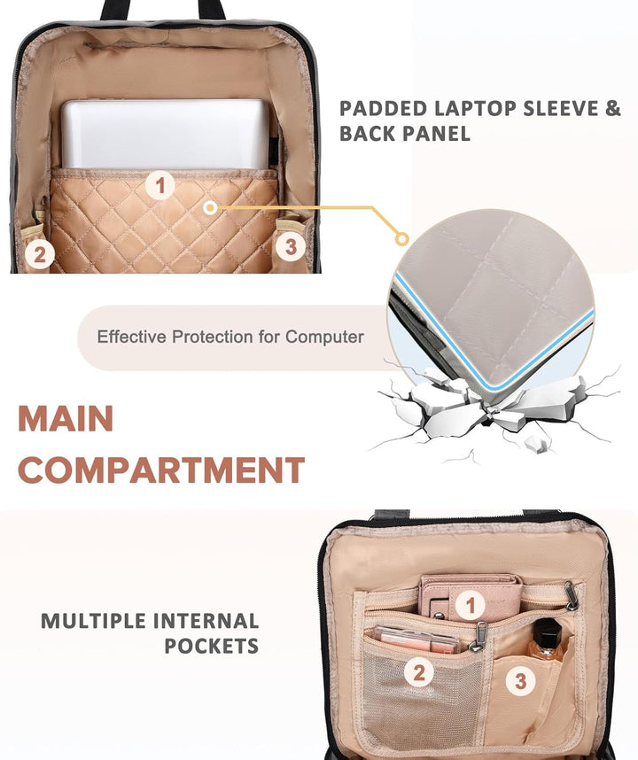 Kasgo Schulrucksack, Wasserabweisend Rucksack Mädchen Jungen Teenager 15.6 Zoll Laptop Damen Herren