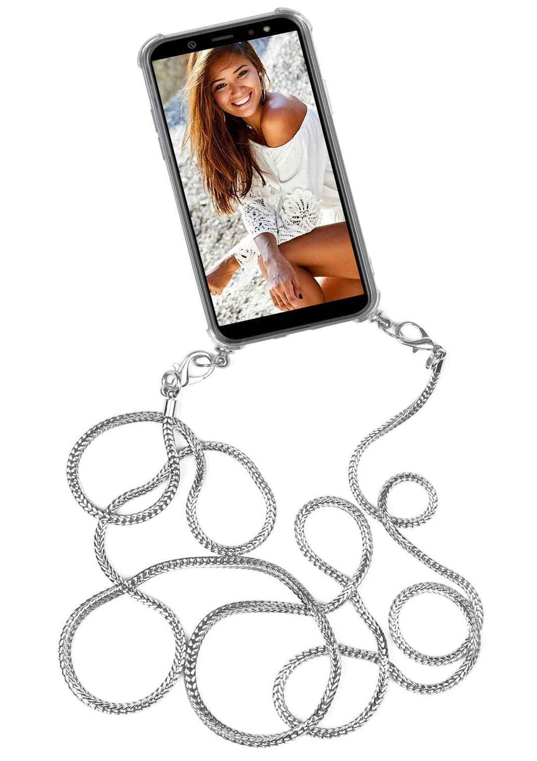 ONEFLOW Handykette abnehmbar kompatibel mit Xiaomi Mi A2 - Hülle mit Band, Handyhülle mit Kette aus