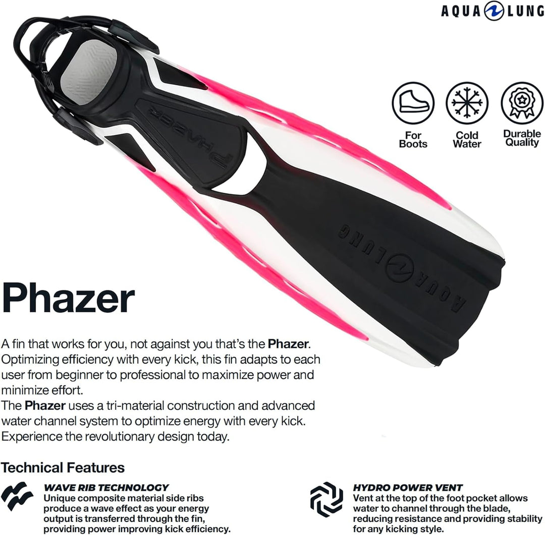 Aqua Lung PHAZER - flossen Erwachsene für alle Erfahrungsstufen mit innovativer Wave Rib-Technologie