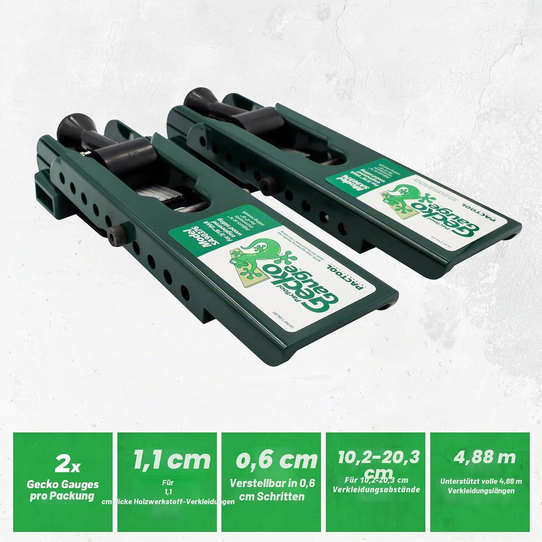 PacTool International Gecko-Messgerät, Faserzement, SA90376 Stärke für 7/16 Zoll dicke LP-Seiten., S