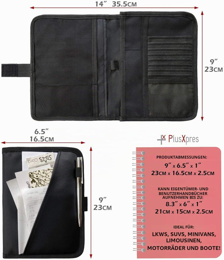PlusXpres Handschuhfach-Organizer – Autodokumentenhalter – Manuelle Tasche – Fahrzeugaufbewahrung fü