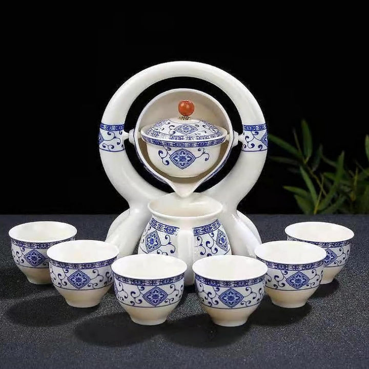 Hochwertige Chinesische Tee-Set-Geschenkbox, Rotierendes Kung Fu Tee-Set, Reines Handfeuern, Mit Rot