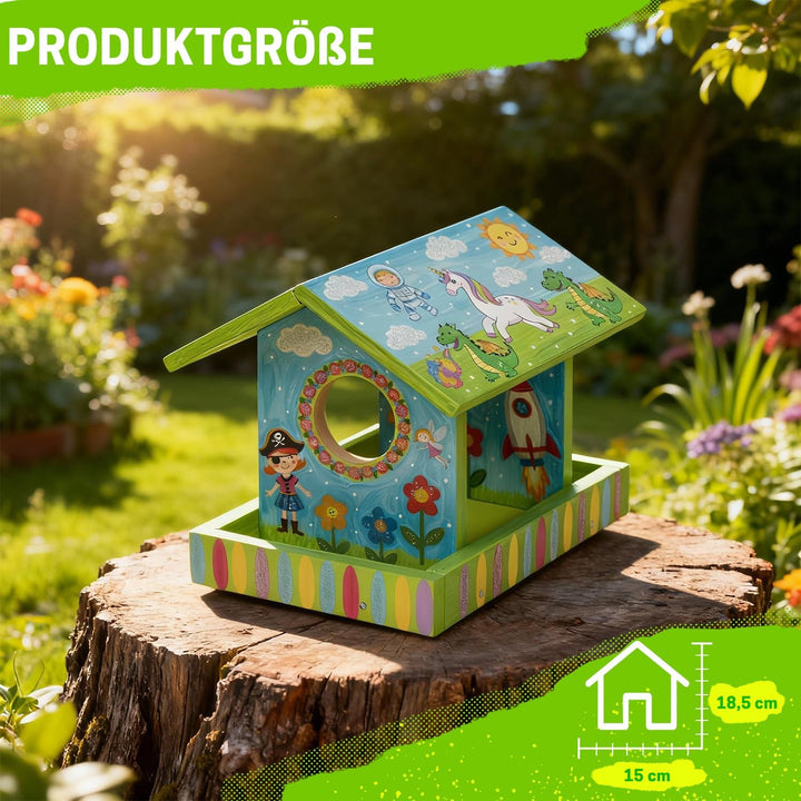 ITA DIY Futterhaus für Vögel zum Zusammenbauen und Bemalen BirdieBuffet - Vogelhaus Komplett Bausatz