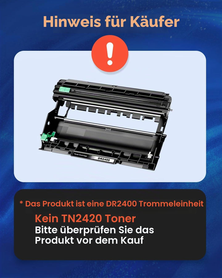 DR2400 DR-2400 Trommel Kompatibel für Brother TN-2420 TN-2410 kompatibel für Brother HL-L2310D HL-L2