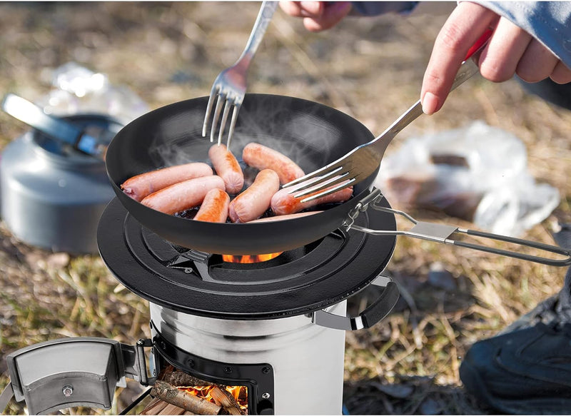 Onlyfire Raketenofen Outdoor, Camping Holzofen aus Edelstahl, Campingkocher Holz für Dutch Oven, Gri