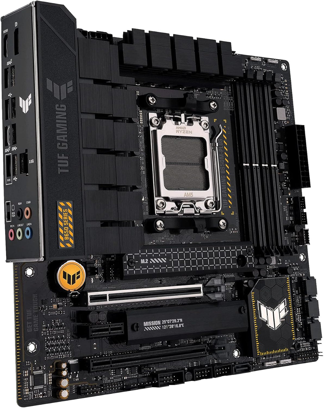 ASUS TUF GAMING B650M-PLUS Mainboard Sockel AMD AM5 (Ryzen 7000, micro-ATX, PCIe 5.0, DDR5-Speicher,
