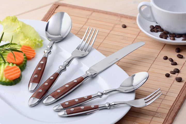 GRÄWE Besteckset für 6 Personen aus Edelstahl, Schwer, Rustikal, Tafelbesteck Set 24-teilig, Geschmi