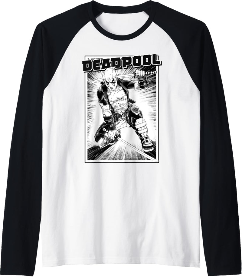 Marvel Deadpool Comic Action Pose Raglan