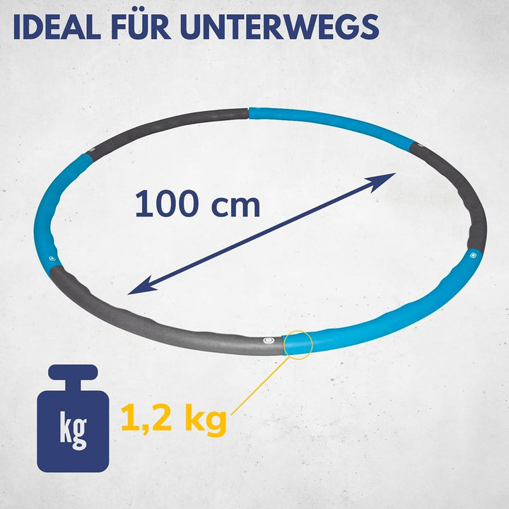 Best Sporting Hoop Fitnessreifen 100cm I 6-teilig I steckbar I Hula Hoop mit Gewicht I Zum Abnehmen