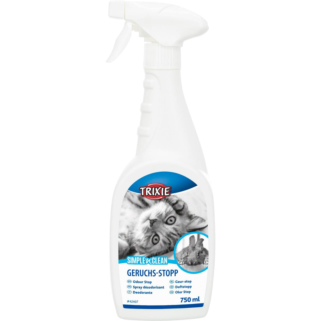 TRIXIE Simple'n'Clean Geruchs-Stopp für Katzen 750 ml - Geruchsentferner beseitigt unangenehme Gerü
