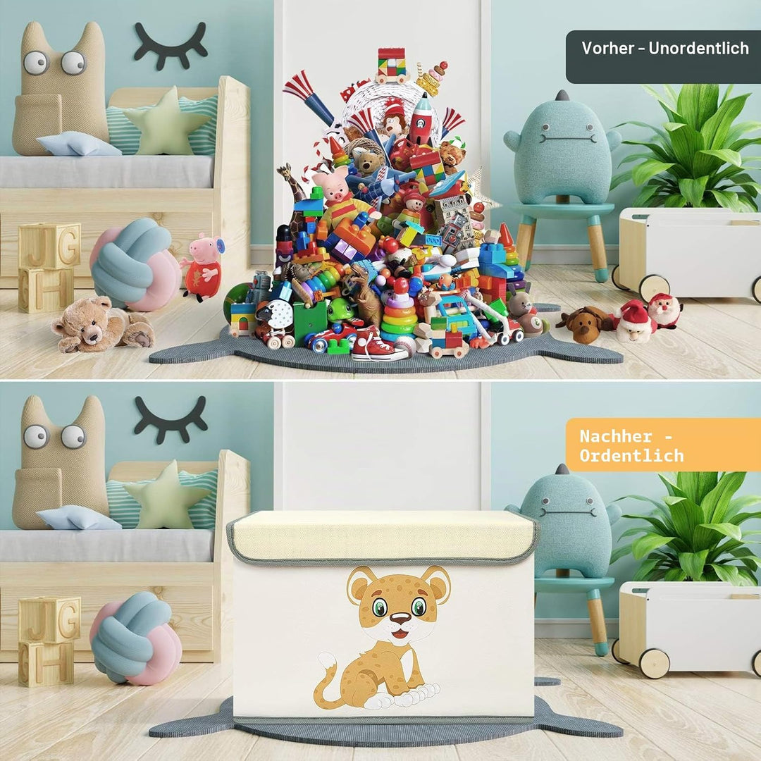 DIMJ Aufbewahrungsbox Kinder Spielzeugkiste - Aufbewahrungsbox Stoff Faltbox, Boxen Aufbewahrung Auf