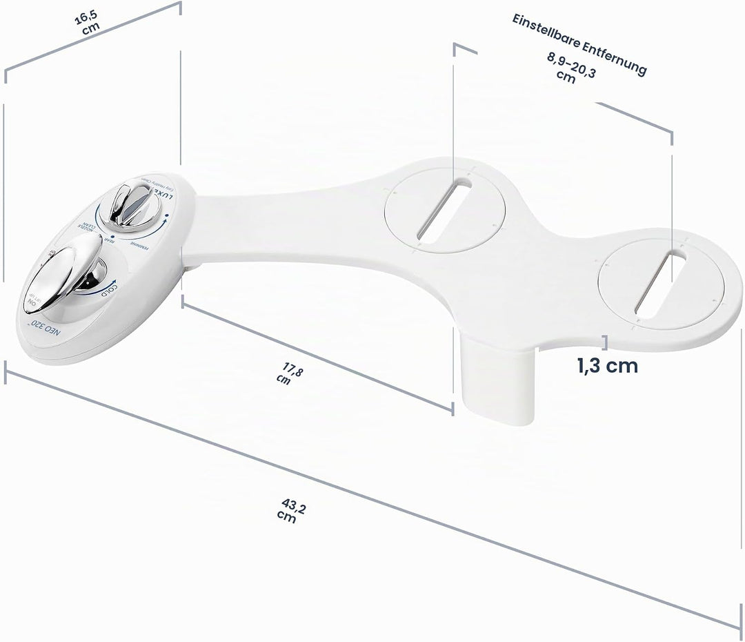 LUXE Bidet NEO 320 – Warm- und Kaltwasser, selbstreinigend, Doppeldüse, nicht elektrischer Bidet-Auf