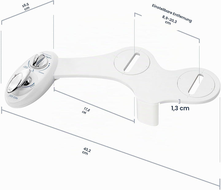 LUXE Bidet NEO 320 – Warm- und Kaltwasser, selbstreinigend, Doppeldüse, nicht elektrischer Bidet-Auf