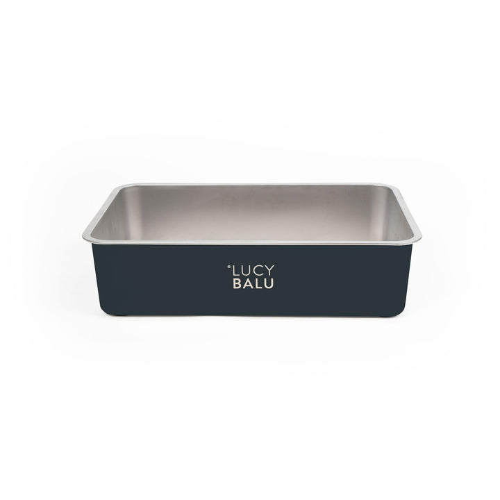 LucyBalu® STEELOO Katzenklo aus Edelstahl I XXL Katzentoilette ohne Deckel mit hop-in Oben-Einstieg