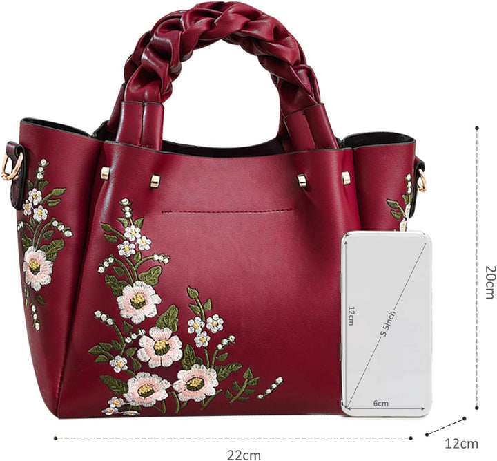 NICOLE & DORIS Elegant Handtasche Damen Shopper Tote PU-Leder Henkeltasche Frauen Schultertasche Bes