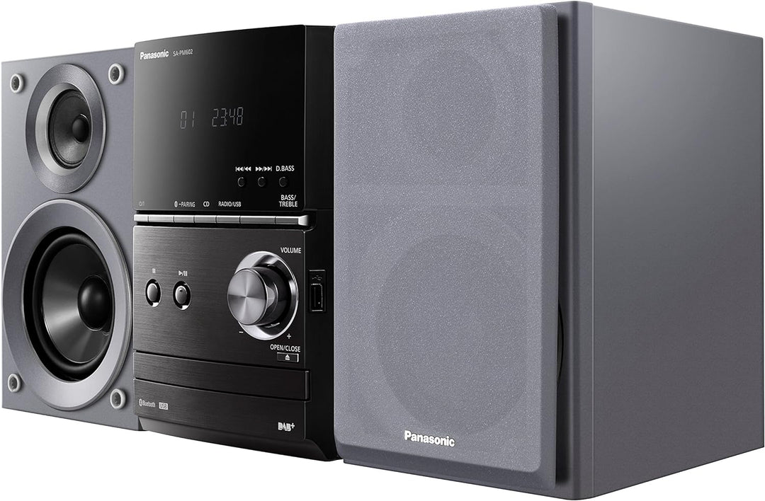 Panasonic SC-PM602EG-S Micro- mit Digital DAB+ (CD, Bluetooth, UKW , HiFi-System mit 40W RMS) silber