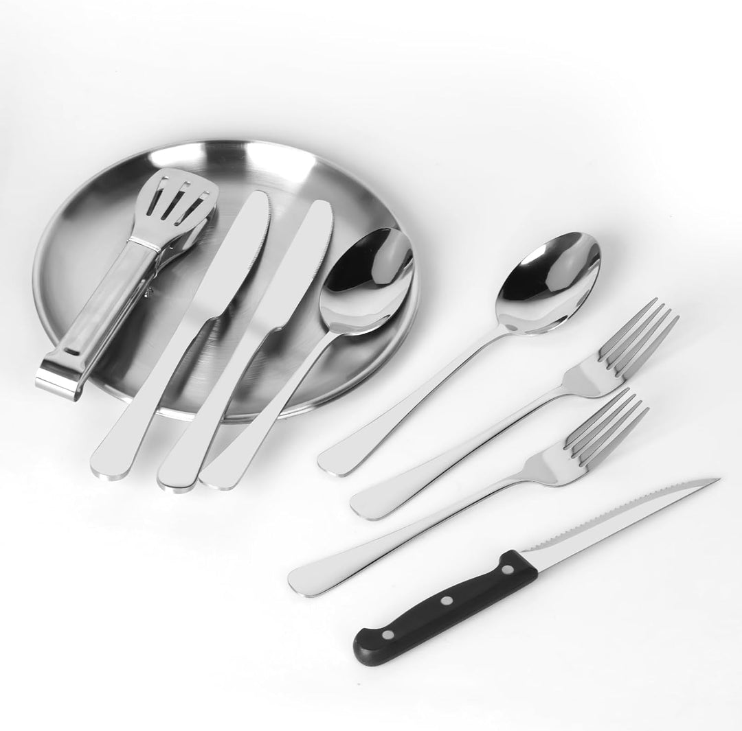 Camping Portable Edelstahl Besteck Set Travel Camping Geschirr Set Camping Cutlery Set 2 Personen Re