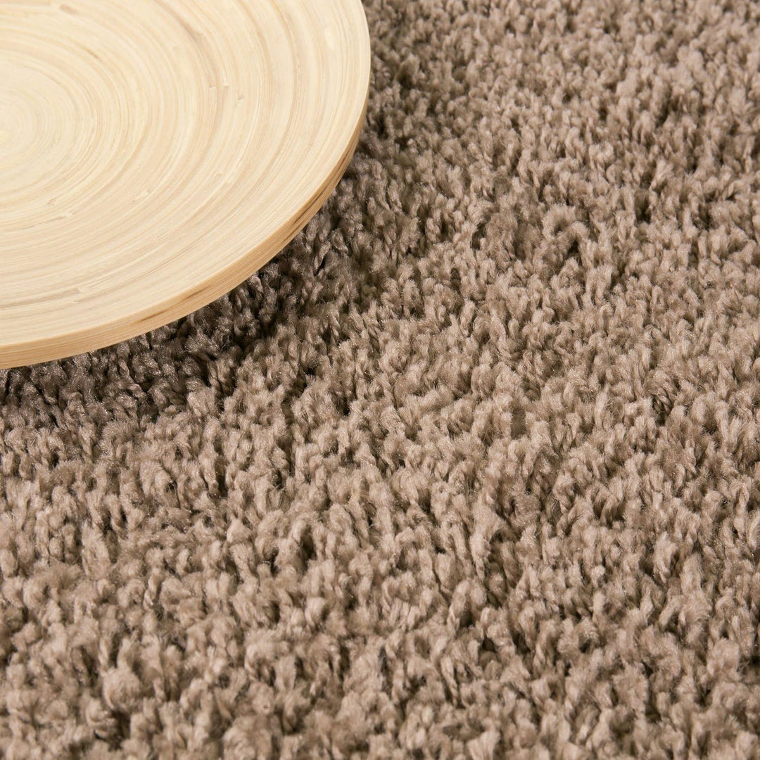 VIMODA Prime Shaggy Teppich Hochflor Langflor Teppiche Modern Einfarbig Nougat Hellbraun, Masse:100x