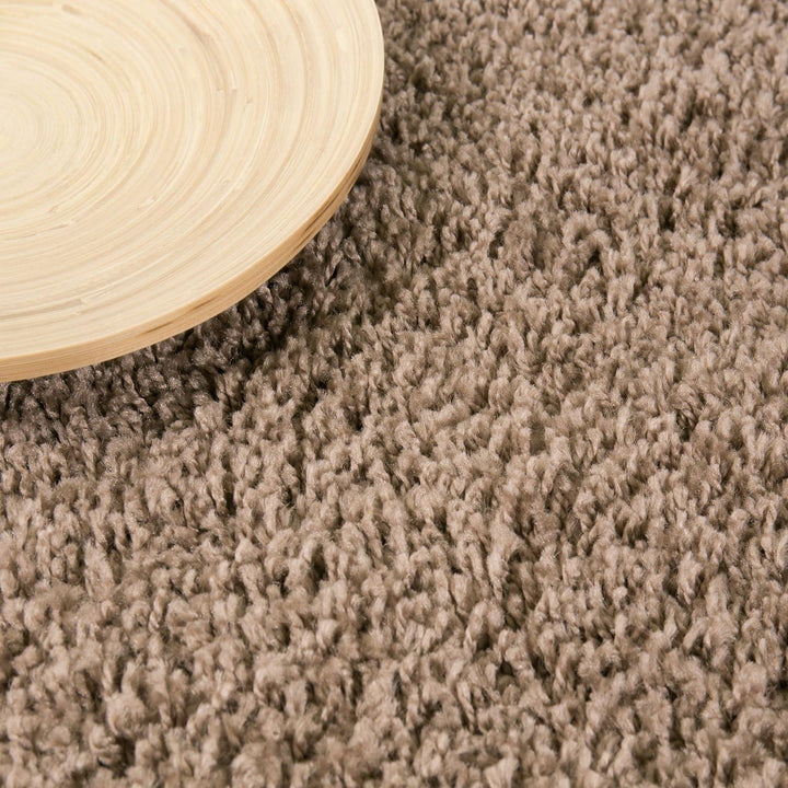 VIMODA Prime Shaggy Teppich Hochflor Langflor Teppiche Modern Einfarbig Nougat Hellbraun, Masse:100x
