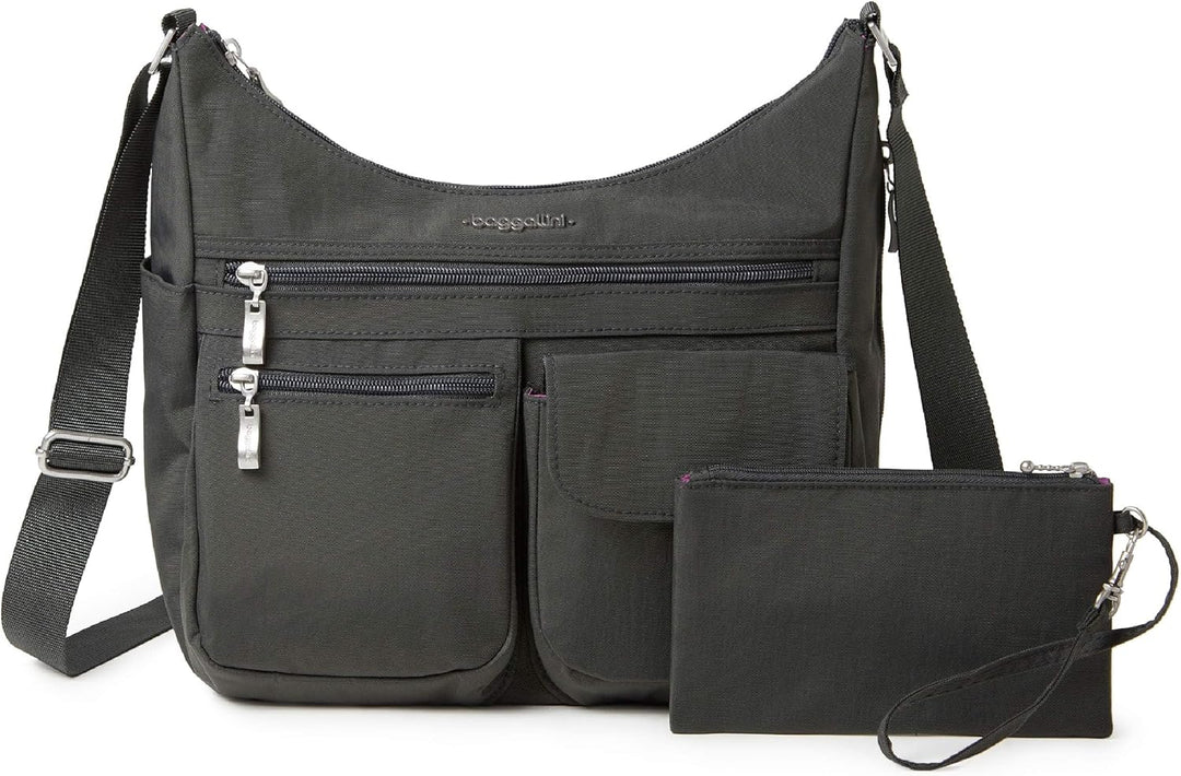 Baggallini Damen Everywhere bagg with überall Tasche mit RFID 34 Charcoal, 34 Charcoal
