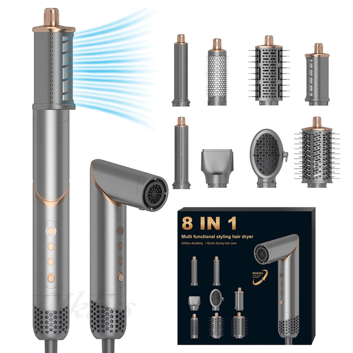 UKLISS 8 in 1 Pro Airstyler &amp; Ionen Haartrockner High Speed 110,000RPM Föhn Set mit Luft-Lockenstab