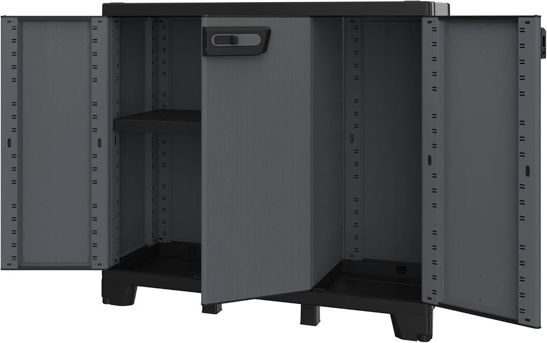 Terry - Ardesia 102B, Schrank mit 3 Türen, vertikaler Trennwand, 1 verstellbarem Regalboden, Steinop