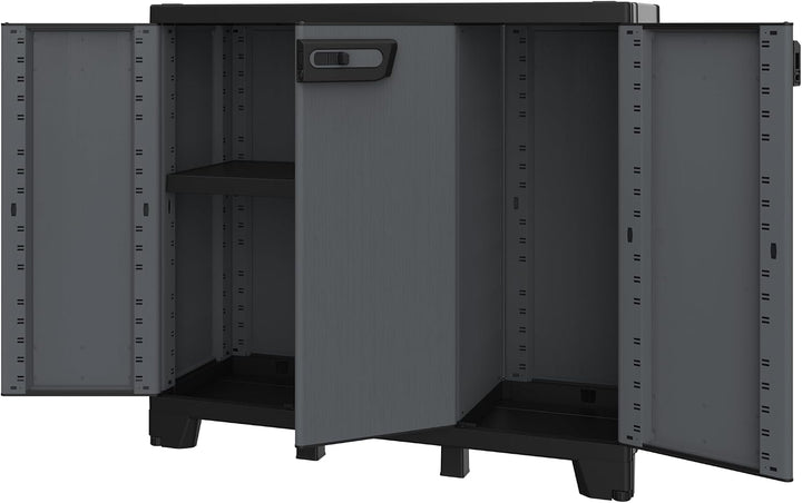 Terry - Ardesia 102B, Schrank mit 3 Türen, vertikaler Trennwand, 1 verstellbarem Regalboden, Steinop