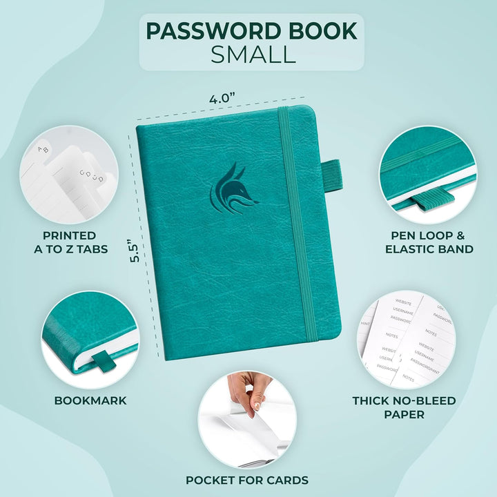 Clever Fox Passwortbuch mit Registerkarten - Adress- und Passwort-Organisationsbuch mit alphabetisch