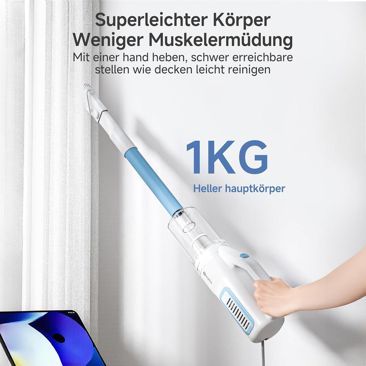 SIMPLUS 9-in-1 Staubsauger mit Kabel 400W, 16KPa Stielstaubsauger & Handstaubsauger, 1kg Leicht, HEP