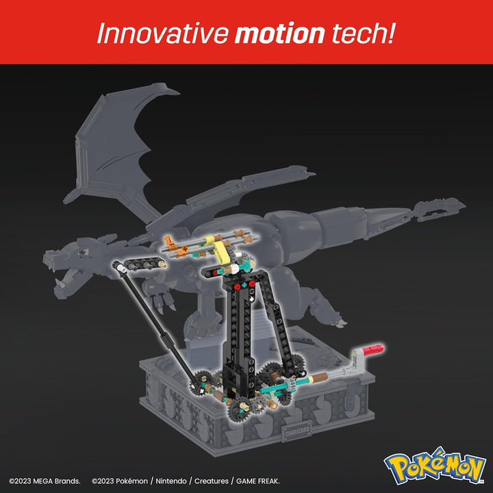 MEGA Pokémon Actionfigur Bauspielzeug für Erwachsene, zusammenbaubares, bewegliches Glurak mit 1664