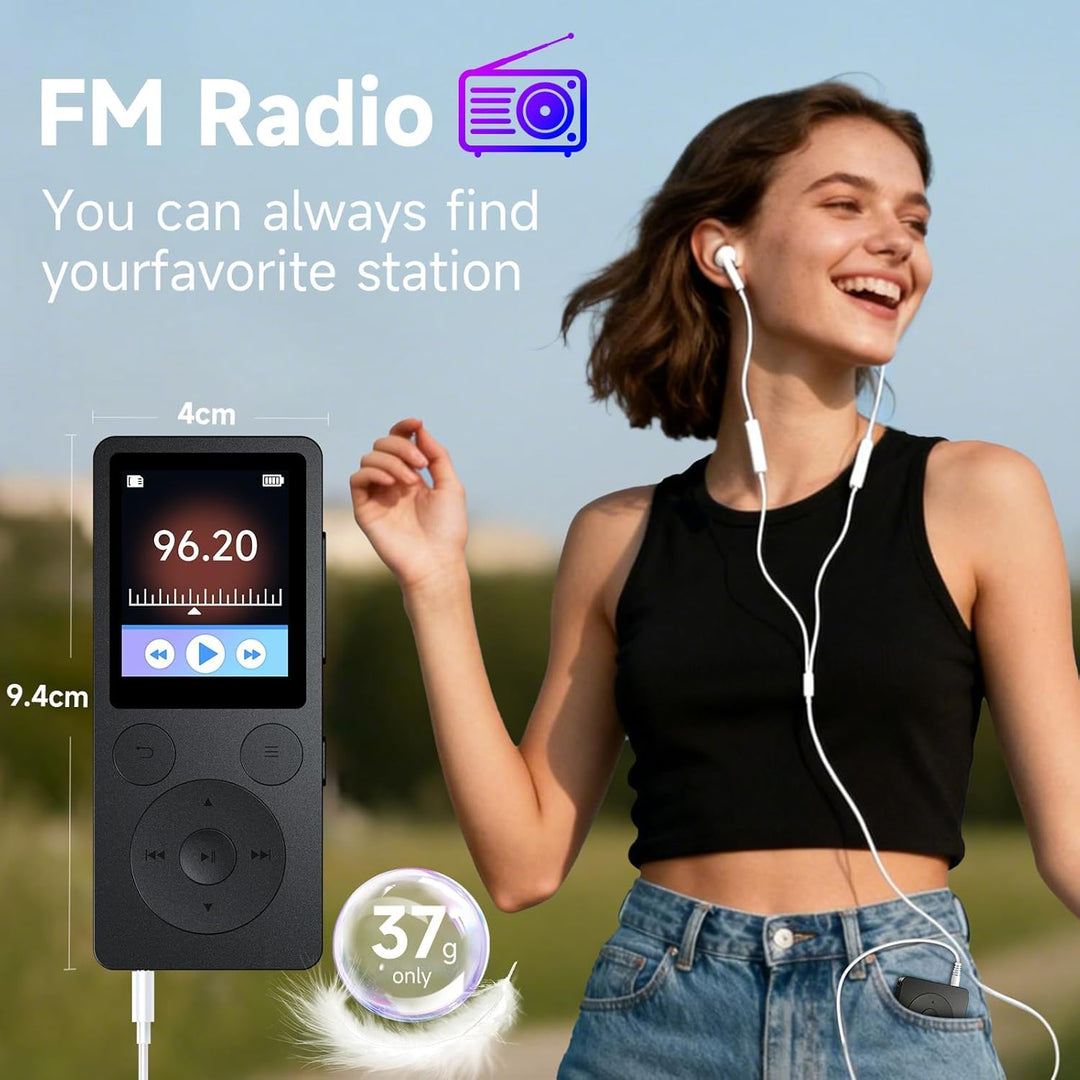 64GB MP3 Player Bluetooth 5.3 & Lautsprecher – Upgrade mit physischen Tasten (Zurück, Menü, Lautstär