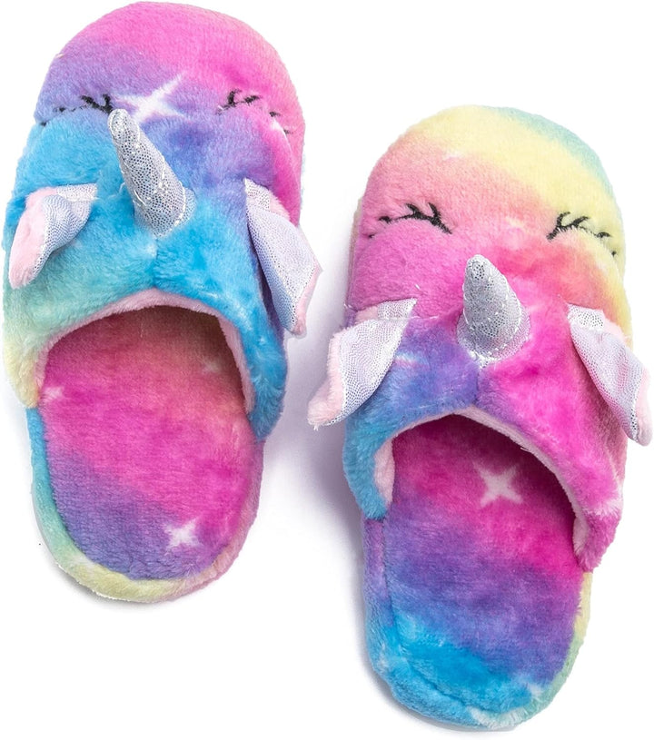 Piefry Weicher Einhorn-Bademantel mit Kapuze für Mädchen mit Einhorn-Pantoffeln, Augenbinde und Stir