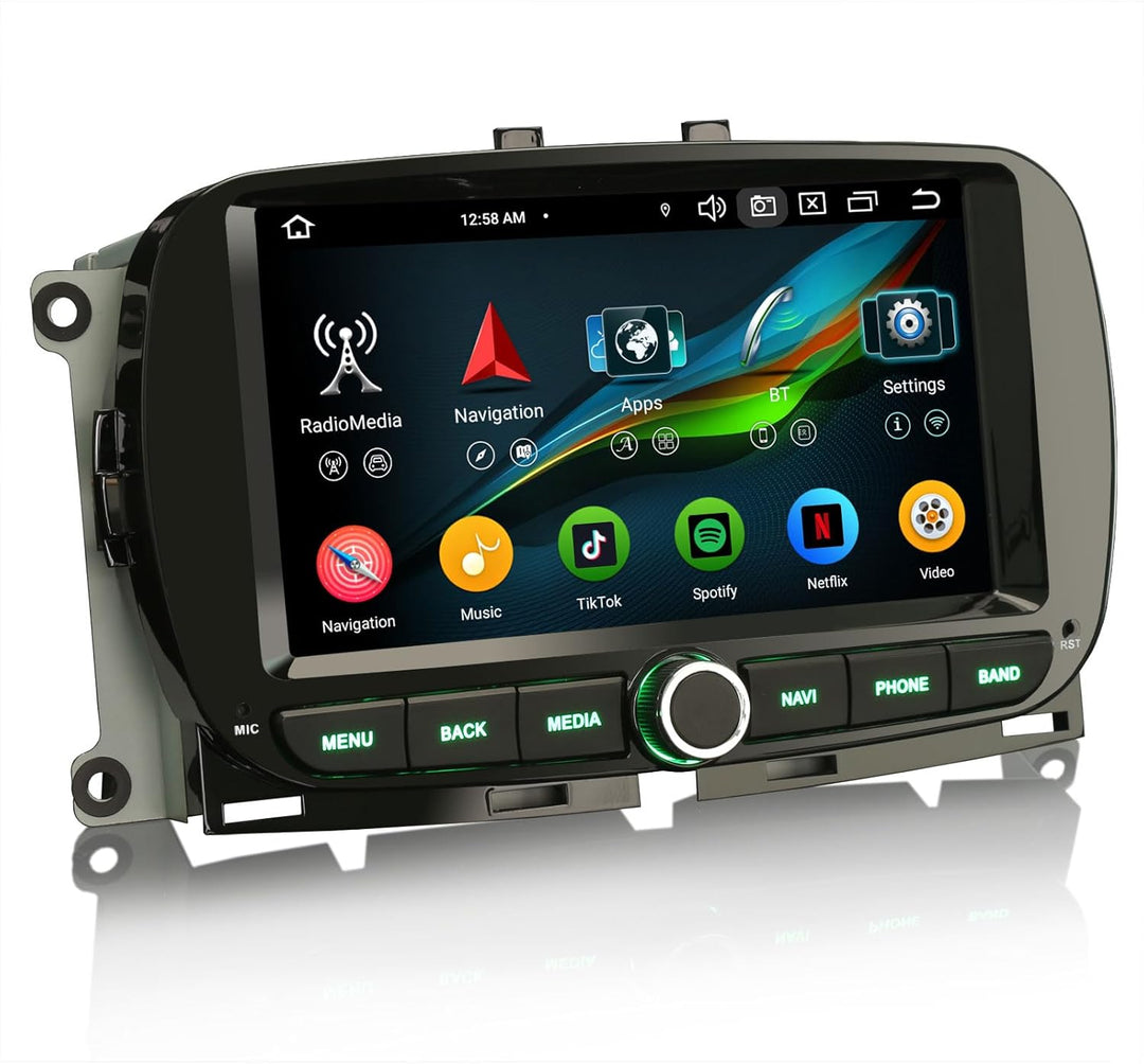 Acht-Kern Android 14 DAB+ Autoradio Für Fiat 500/500C/500S/500E (2016-2019) mit GPS Navi DSP WiFi Bl