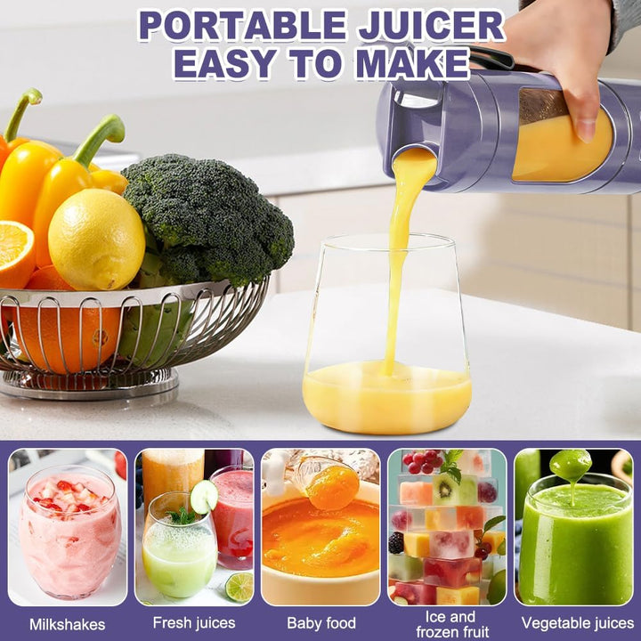 Tragbarer Mixer Smoothie Maker To Go, SGZIOO 450 ML Portable Blender, 12 Klingen, Kleiner Mixer mit