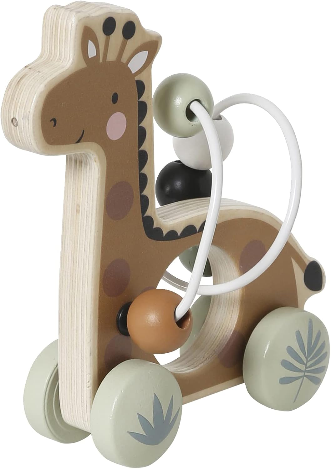 Vertbaudet Baby Motorikschleife Bär, Holz FSC® braun/tansania Giraffe ONE Size