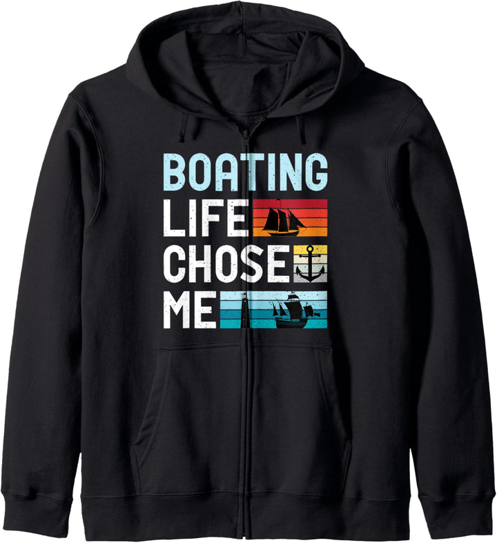 Bootfahren Life Chose Me Retro Vintage Segeln Kapuzenjacke