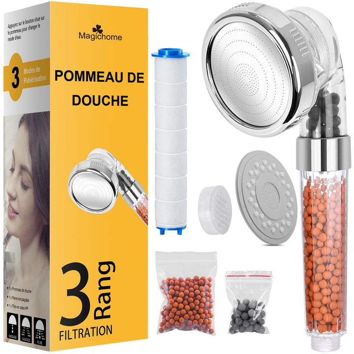 Duschkopf, Magichome Ionic Handbrause wassersparend Duschkopf mit Druckerhöhung für mehr Wasserdruck