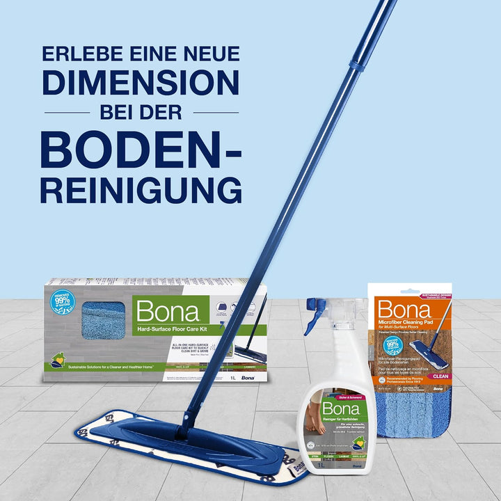 Bona Laminat Reinigungsset, Mikrofaser, Stein, Fliesen- und Laminatreiniger, 1L, 1000