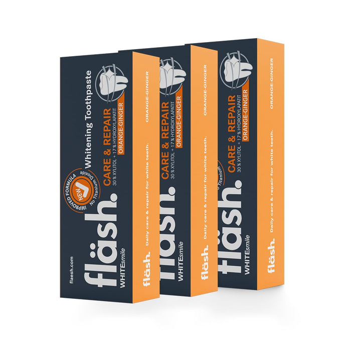 Orange-Ingwer: Whitening Zahnpasta | Tägliche Pflege für weisse Zähne | 17% Hydroxylapatit | 30% Xyl