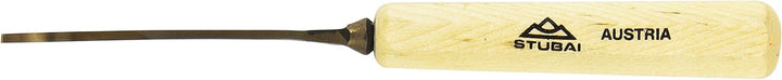 STUBAI Stemmeisen Stechbeitel Serie 52 - Form 21 | Gekröpftes Balleisen, Breite 2 mm, mit Holzgriff,