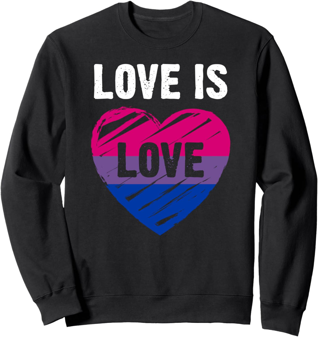 Bisexuelle Flagge, Herz, Love is Love Sweatshirt