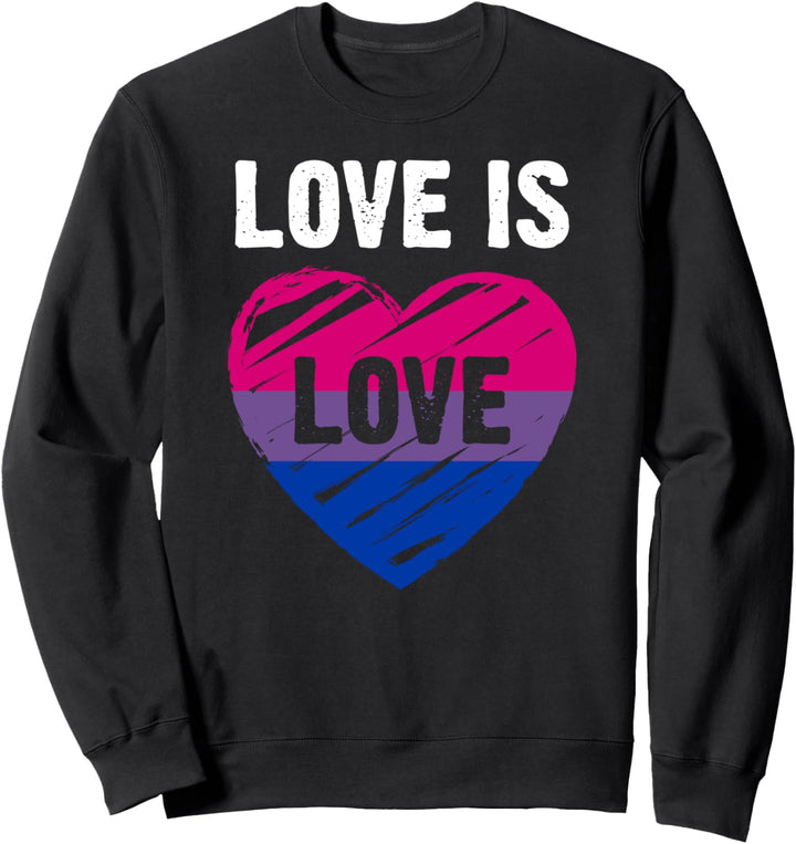 Bisexuelle Flagge, Herz, Love is Love Sweatshirt