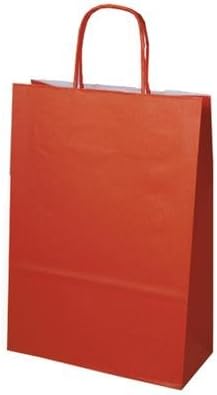 300 Papiertragetaschen mit gedrehter Papierkordel 18+8x22cm Tragetaschen Beutel Tüten (orange), Oran