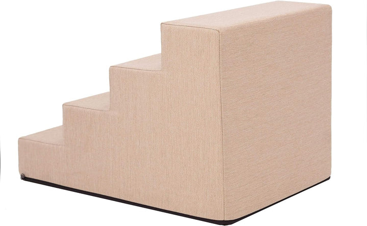 PillowPrim Tiertreppen Einganghilfe Kleinere Hunde Stufen Rampe Katzentreppe 4 Stufen Gross Beige Hö