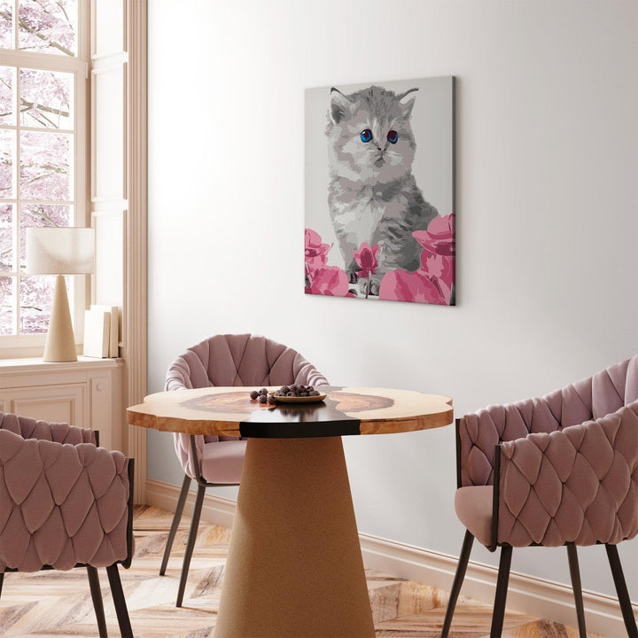 murando - Malen nach Zahlen Katze 40x60 cm Malset mit Holzrahmen auf Leinwand für Erwachsene Kinder