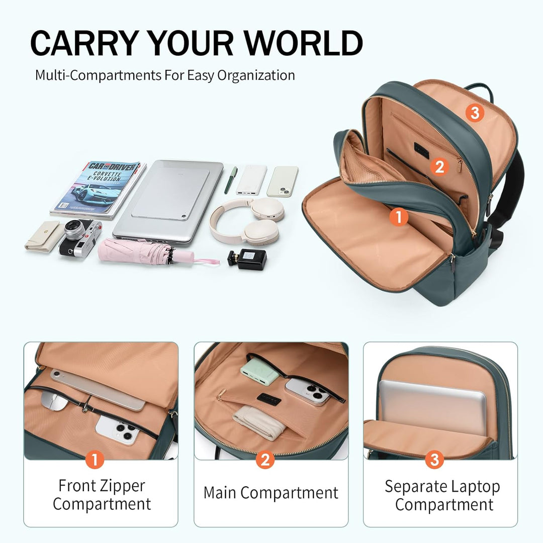 GOLF SUPAGS Laptop Rucksack für Damen Casual Daypack für Arbeit Reisen College Schulrucksack Handtas