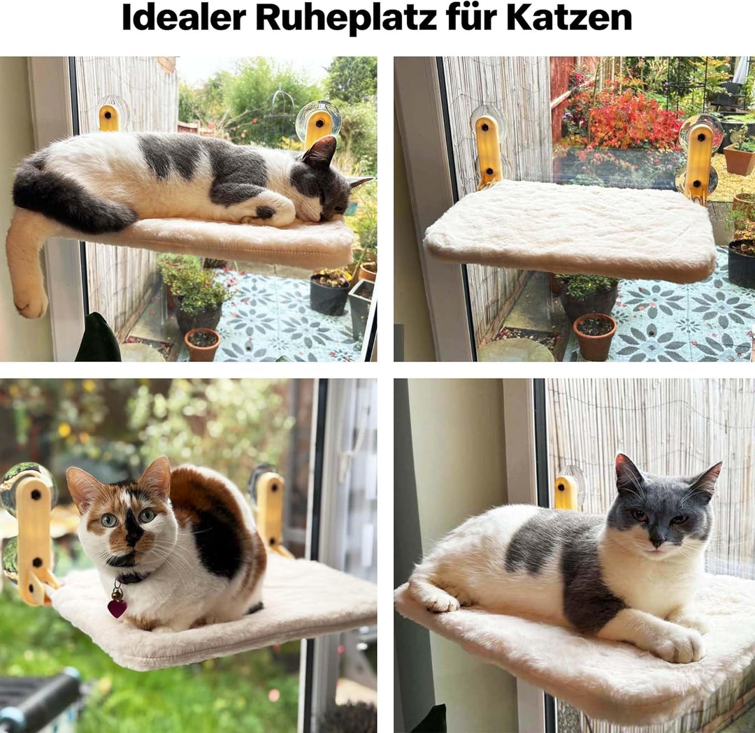 Pet Prime Faltbare Katzenhängematte, Fensterliege für Katzen, Fensterliege mit 2 Bezügen ideal für g