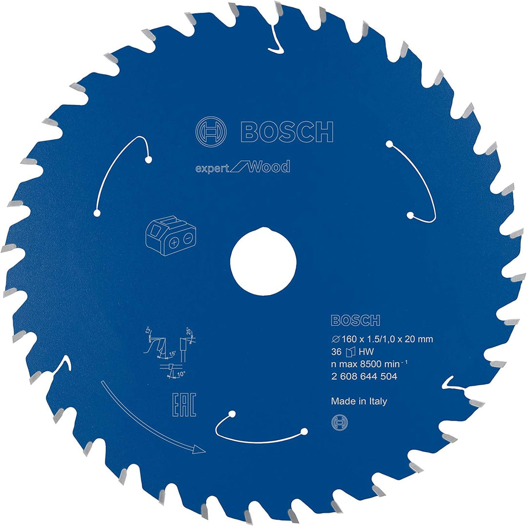 Bosch Accessories 1x Kreissägeblatt Expert for Wood (Holz, Sägeblatt Ø 160 x 20 x 1,5 mm, 36 Zähne,