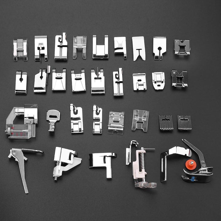 Zerodis 32Pcs Domestic Sewing Machine Nähfuss Set DIY Nähen Walking Nähfüsse Haushalt Nähmaschine Zu